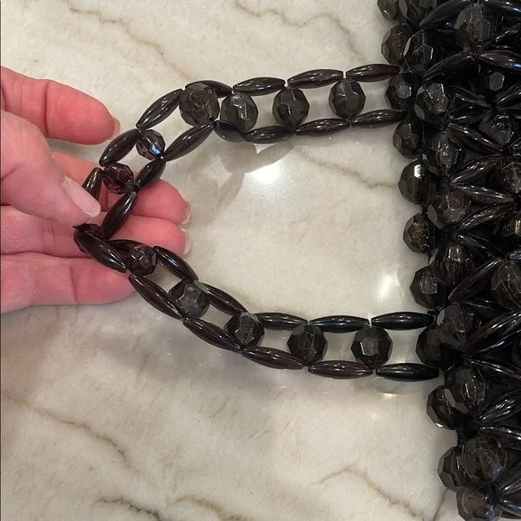 Bebe Black Mini Bag with Textured Lattice Design - Picture 7 of 11